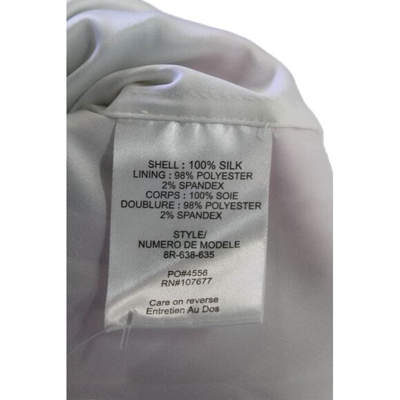 Alice + Olivia Womens Silk Floral Print Sleeveless Sheath Dress White Size L - Picture 5 of 6